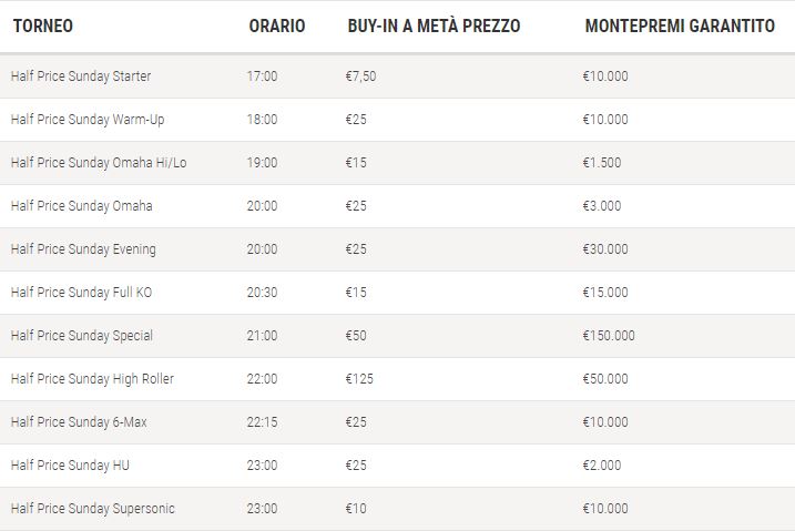 Half price pokerstars