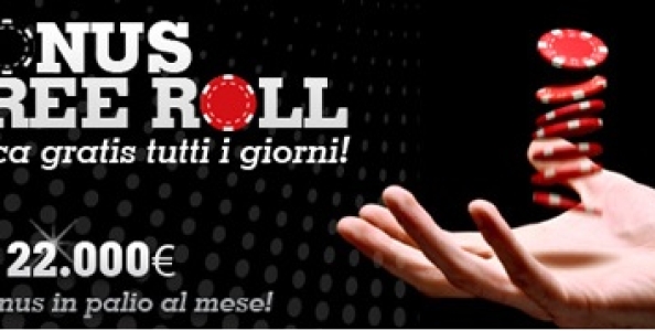 Poker Club presenta i Bonus Free Roll: oltre 22.000€ in palio ogni mese!