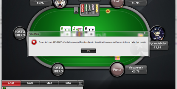 Errore 55/2007, AAMS stamattina non ci fa giocare a poker?