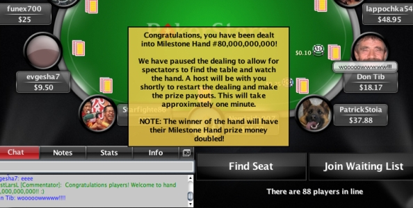 80 miliardi di mani su PokerStars.com, 23.000 dollari al vincitore!
