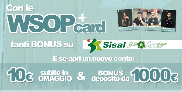 Gioca con le WSOP Card! Tanti BONUS da conquistare su Sisal Poker!