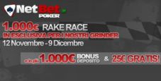 Rake Race da 1.000€ su NetBet Poker!