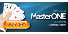 Su Betpro arriva il MasterONE, torneo da 150.000 euro garantiti. Qualificati gratis!