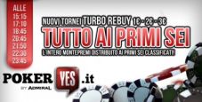 Tutto ai primi sei: scopri i nuovi tornei turbo di PokerYES!