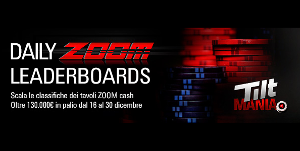 Arrivano le classifiche giornaliere di Zoom Poker su PokerStars! 130.000€ in premi!