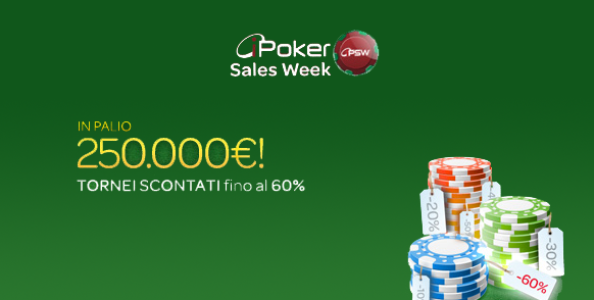 Una settimana di tornei a buy-in scontati per 250.000€ di montepremi garantiti: su Sisal parte la Ipoker Sales Week!