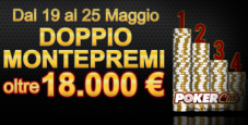 Pokerclub raddoppia: dal 19 al 25 maggio 18.000€ in palio nelle classifiche sit’n go!