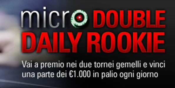 Il Daily Rookie raddoppia su PokerStars, ogni giorno 1.000€ di montepremi per chi va a premio in entrambi!