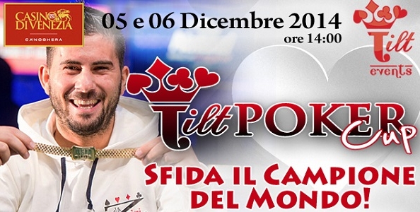 Tilt Poker Cup sesta edizione: il campione del mondo Davide Suriano presente all’Heads-Up Challenge