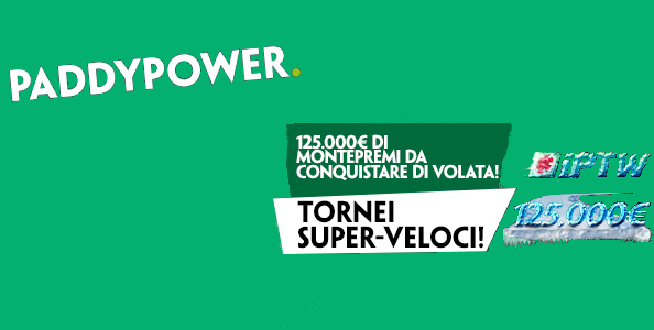 Tornei veloci per 125.000€ di montepremi: su Paddy Power arriva la iPoker Turbo Week Series!