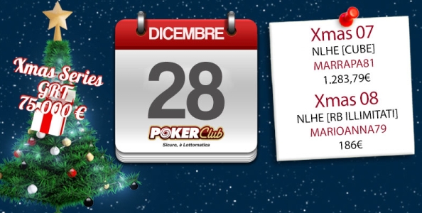 Xmas Series Poker Club: Samuele Moschetti terzo nell’evento CUBE, a ‘marioanna79’ l’evento #8