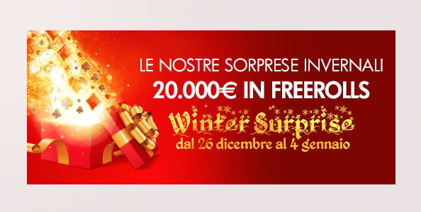 Winter Surprise su Titanbet: dal 26 dicembre al 4 gennaio 20.000€ in tornei gratuiti!