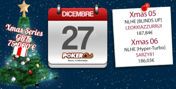 Xmas Series Poker Club: ‘leokkiazzurrui’ vince il quinto evento, a ‘sarzy81’ l’evento #6