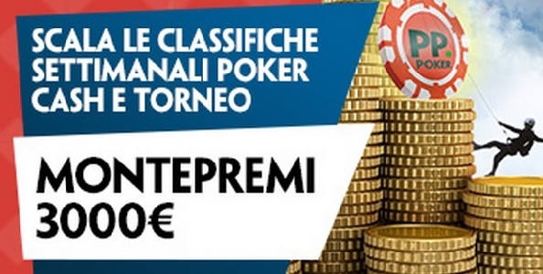 Classifiche cash game e torneo su Paddy Power: dal 19 al 25 gennaio 3000€ in bonus per poker e scommesse!
