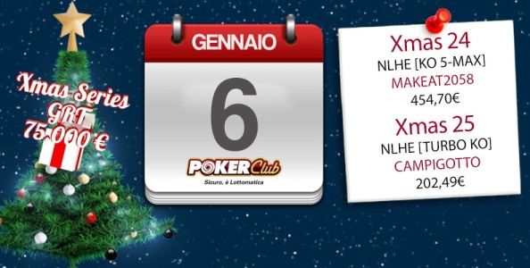 Xmas Series Poker Club: gli ultimi due eventi vanno a ‘makeat2058’ e ‘campigotto’