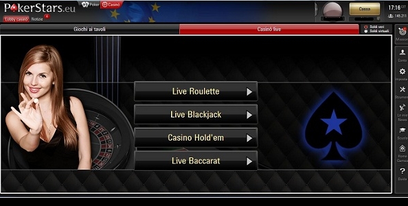 Dealer live ai tavoli Hold’em, Roulette e Blackjack di Pokerstars dot com!