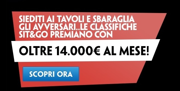 Le classifiche SNG di Paddy Power: in palio 3250€ a settimana!