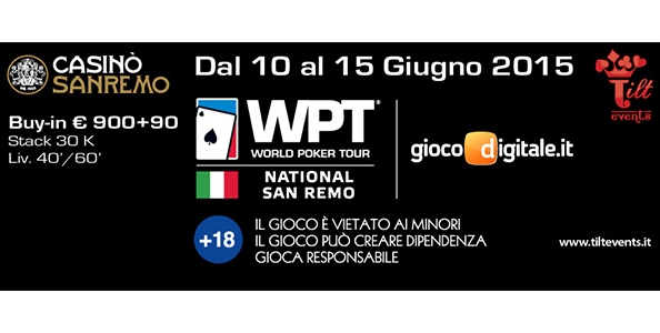 Dal 12 Giugno WPT National a Sanremo: sei giorni di grande poker in riviera