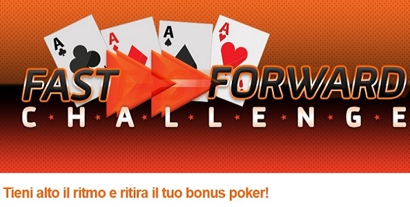 Su GDpoker arriva il Fastforward Challenge: vinci fino a 100€ in bonus poker!
