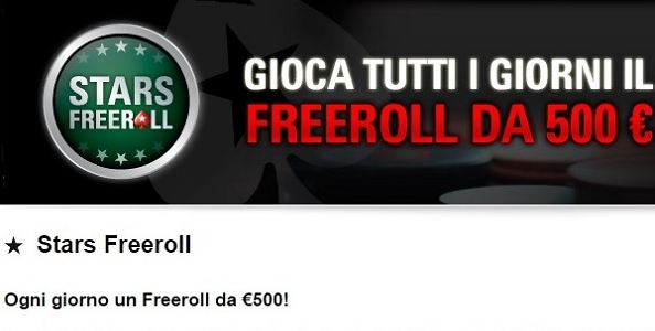 Gioca agli Stars Freeroll su PokerStars.it: ogni giorno in palio 500€ garantiti!