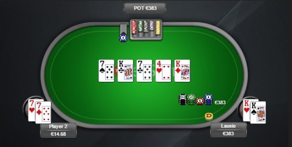 Alessandro “Lausio” Luciani e una mano da fantascienza: quads over quads… in heads-up!
