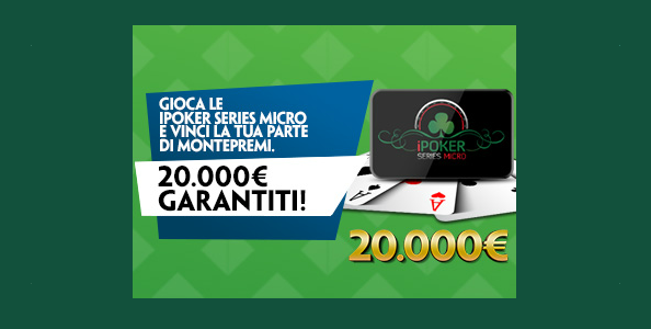 Le iPoker Micro Series su Paddy Power: 20.000€ garantiti per 14 tornei low buy in!