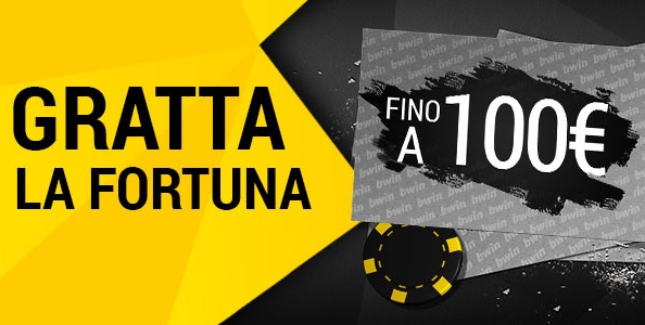 Gratta la fortuna su bwin: 100 € in regalo ogni giorno del weekend.