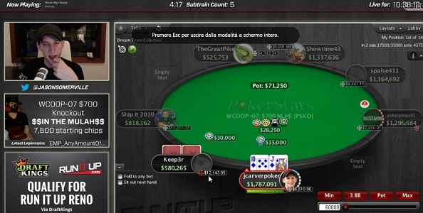 Punti di vista MTT – Openshovare 20 big blind in guerra di bui