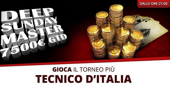 Su PokerYes arriva il Deep Sunday Master: ogni domenica un premio garantito di 7500€!