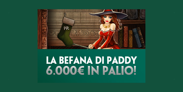 Su Paddy Power Casinò arriva la Classifica della Befana: in palio un montepremi complessivo di 6000€!