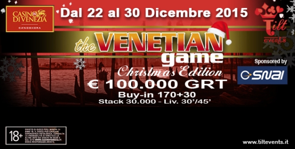 Natale a tutto poker a Venezia: a Ca’ Noghera va in scena il The Venetian Game Christmas Edition!