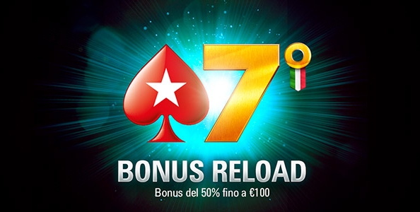 Su Pokerstars Bonus Ricarica del 50% fino a 100€!