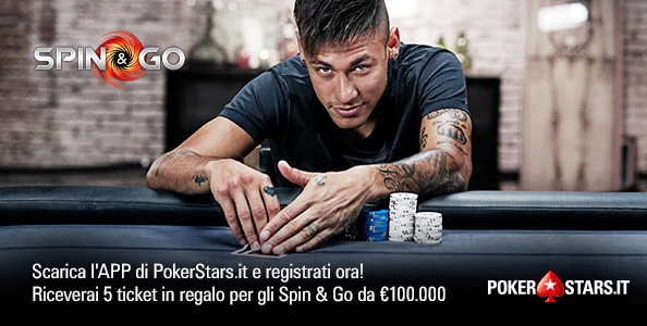 5 Ticket Spin&Go in regalo se ti registri su PokerStars: puoi vincere fino a 100.000€ senza depositare!