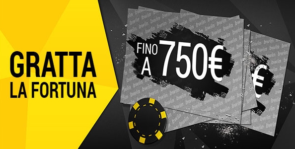 Su bwin “Gratta la fortuna”: ogni giorno puoi vincere fino a 750€ !