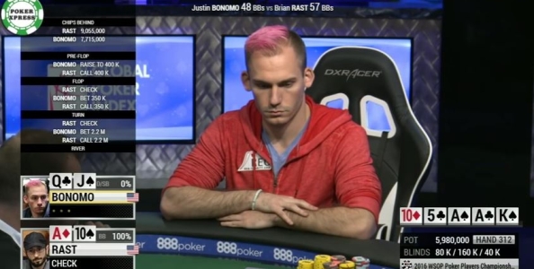 Brian Rast su Justin Bonomo: la spettacolare mano finale del Poker Player Championship