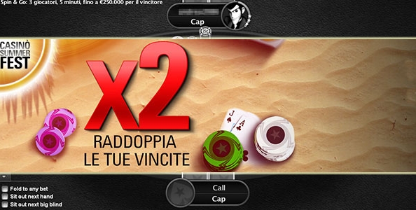 “Raddoppia le tue vincite”: fino a 25€ di bonus nel Casinò di PokerStars.it!