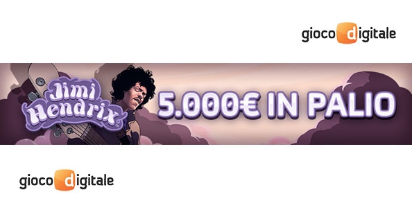 Classifiche vip “Jimi Hendrix” su Gioco Digitale: in palio 5.000€!