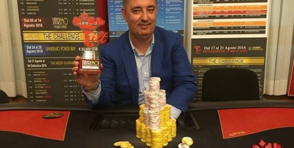 Giorgio Calligaris si fa un bel regalo per Ferragosto: vince 10.000€ al Sanremo Poker Open
