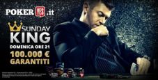 Domenica 15 gennaio su PokerYes va in scena il Sunday King 100.000€ gtd!