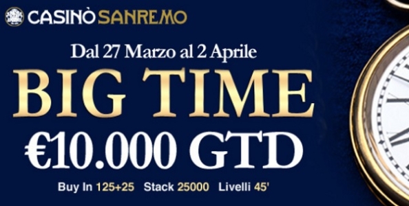 Scatta il Big Time a Sanremo: 10.000 euro garantiti in attesa del PartyPoker Millions