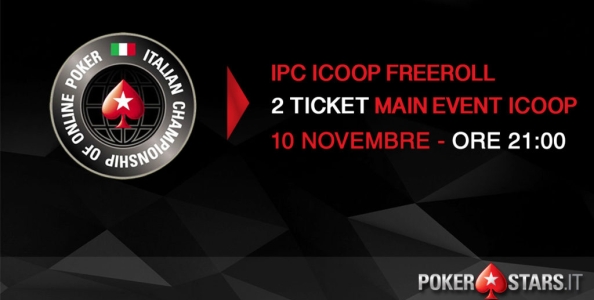 Vuoi giocare GRATIS il Main Event ICOOP? Partecipa al nostro Freeroll esclusivo: DUE TICKET in palio!