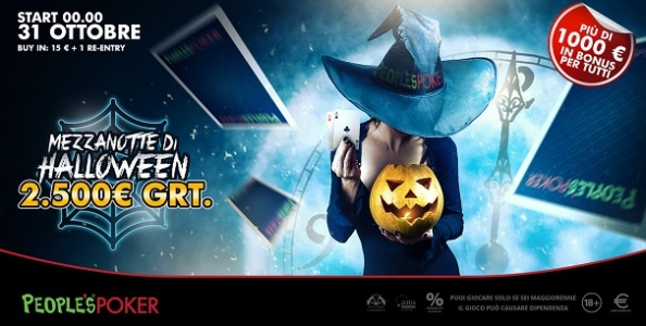 La mezzanotte di Halloween si festeggia su People’s Poker con un torneo dove vincono tutti!