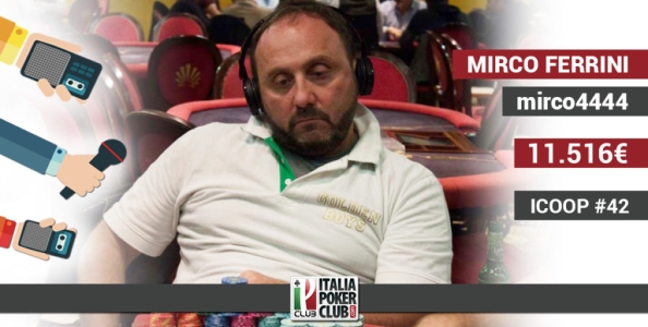Mirco Ferrini: “Mi ero autoescluso per sei mesi, sono tornato per vincere l’ultimo evento ICOOP”