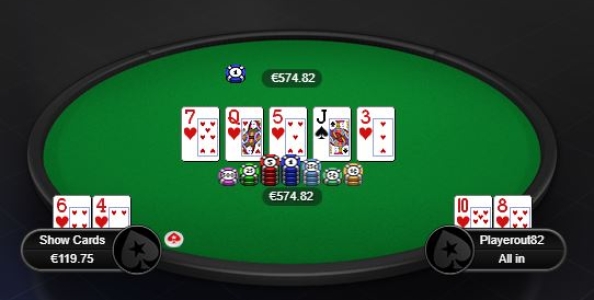 Monout da cinema: flush vs flush al flop, colore vs scala colore al river!