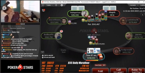 Big laydown! Lex Veldhuis folda i Kappa preflop in diretta Twitch