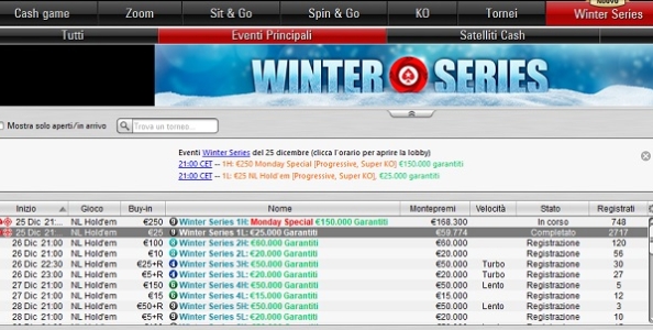 Winter Series – ‘mesckinmick’ guida l’evento 1H, ‘Freddycooler’ vince 6.740€ nell’evento 1L