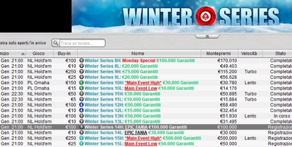 Winter Series – ’10R.BaggioFL’ incassa 11.159 euro dopo un deal a tre
