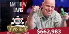 WSOP – Matthew Davis trionfa nel Seniors dei record! Mizrachi comanda ancora nel PPC