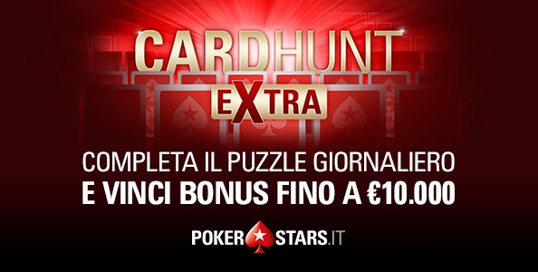 CardHunt Extra su PokerStars: colleziona le carte del puzzle, ogni giorno puoi vincere fino a €10.000 bonus!