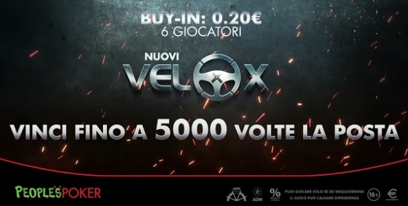 Novità d’agosto su People’s: VeloX da 20 cents e sei giocatori con montepremi fino 1.000€